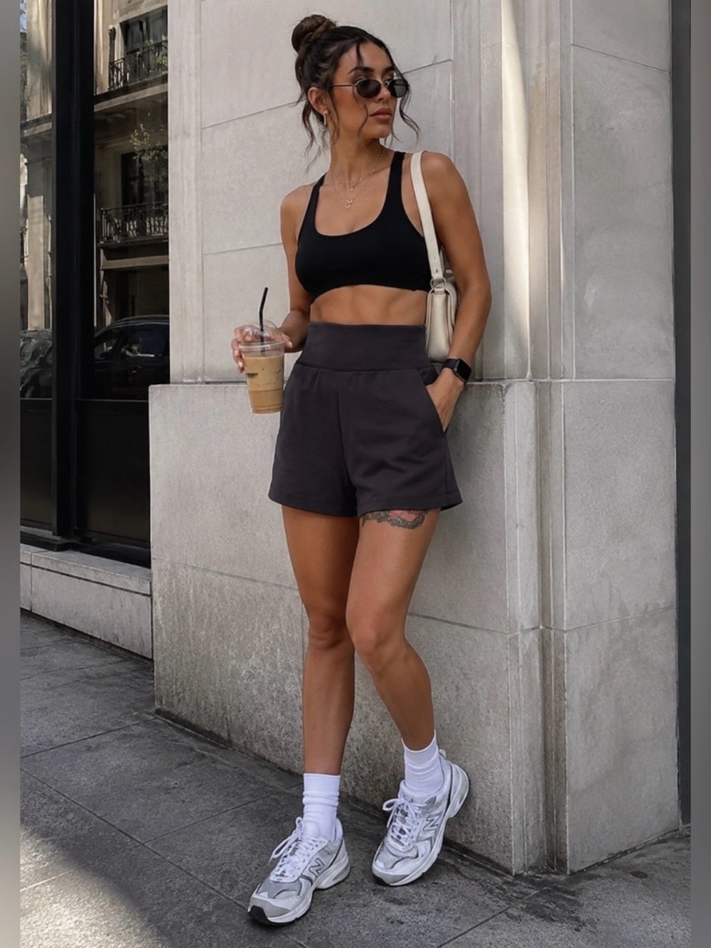 NEW Nike Team Tech Pack Woven High Waist Casual Grey Shorts size small